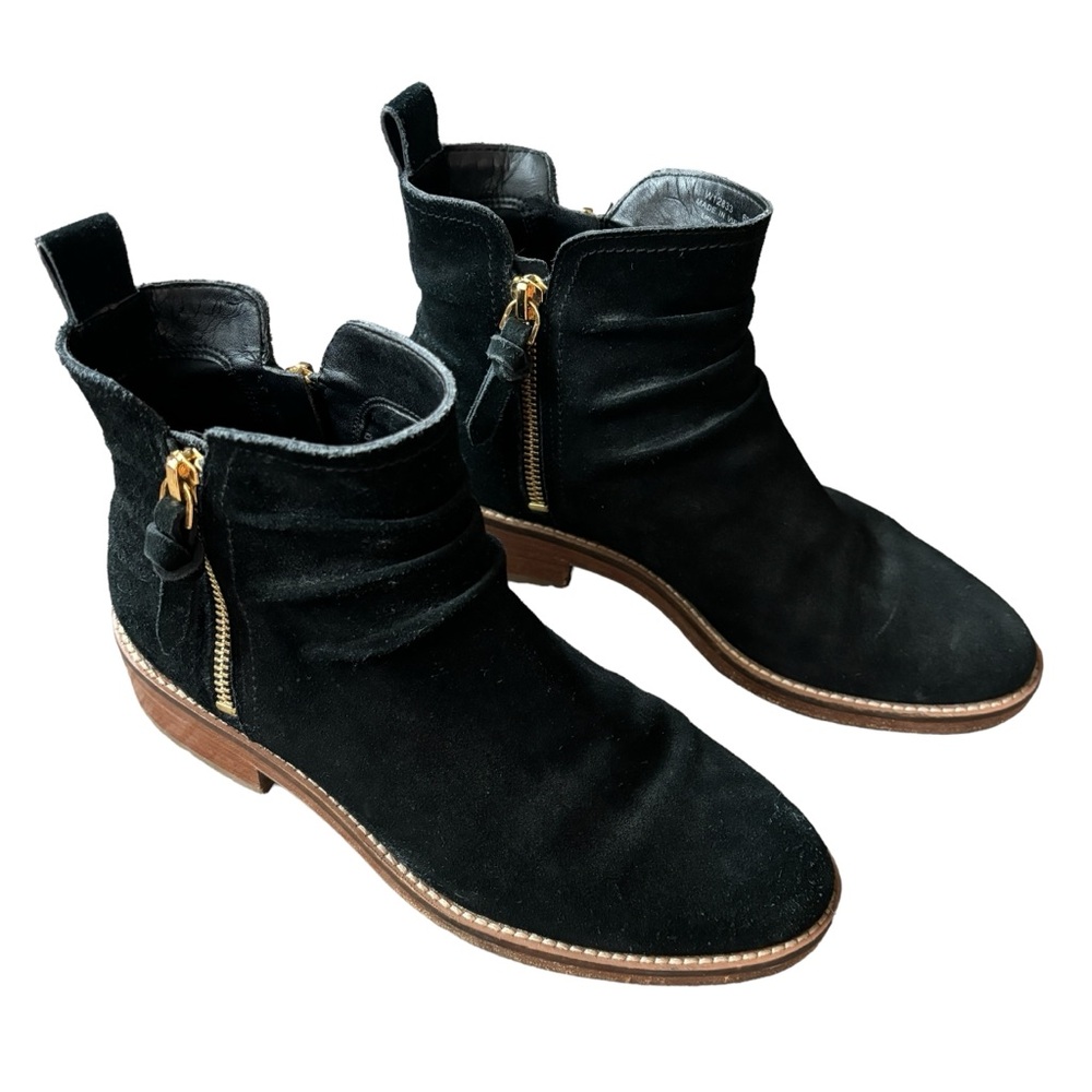 Cole Haan Black Suede Ankle Boots 6